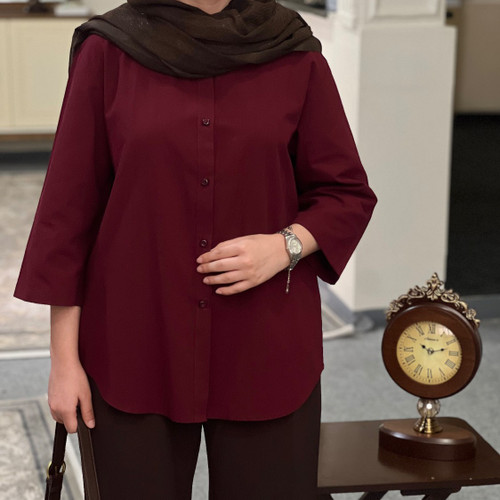 شومیز زنانه سآمو دکمه خور فری سایز