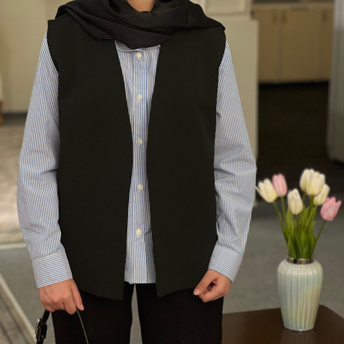 شومیز زنانه راه راه دکمه خور