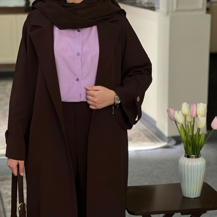 شومیز زنانه استین سه ربع دکمه خور
