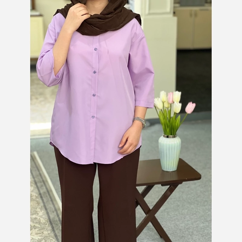 شومیز زنانه آستین سه ربع فری سایز