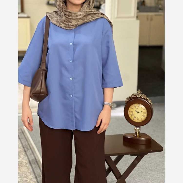 شومیز زنانه آستین سه ربع فری سایز