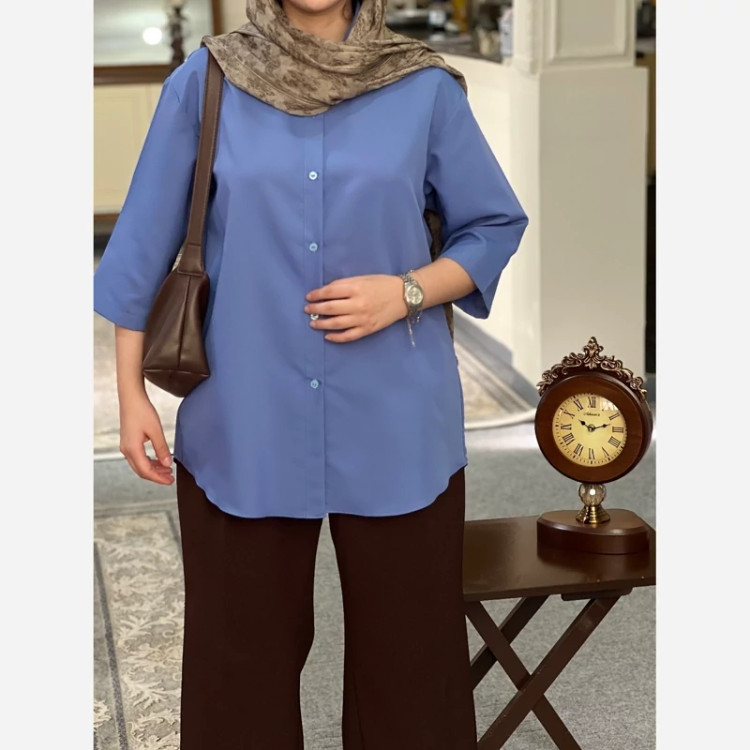 شومیز زنانه آستین سه ربع فری سایز