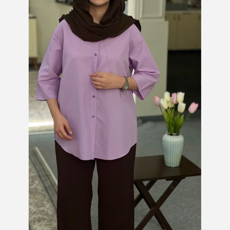 شومیز زنانه آستین سه ربع فری سایز