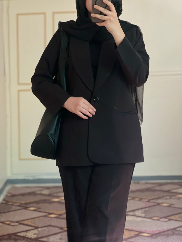 کت زنانه کرپ یقه آرشال