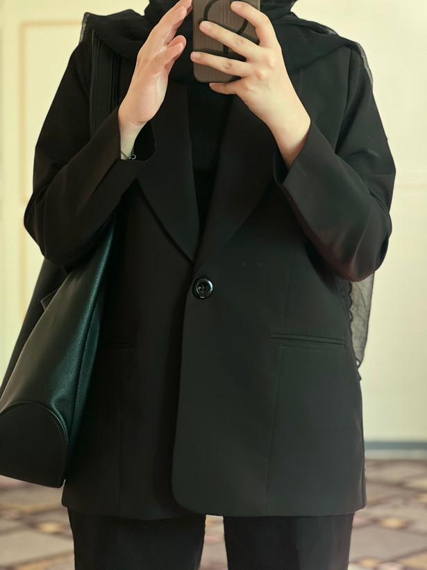کت زنانه کرپ یقه آرشال