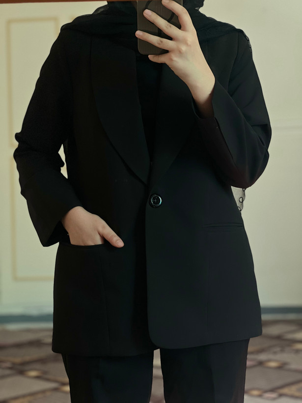 کت زنانه کرپ یقه آرشال